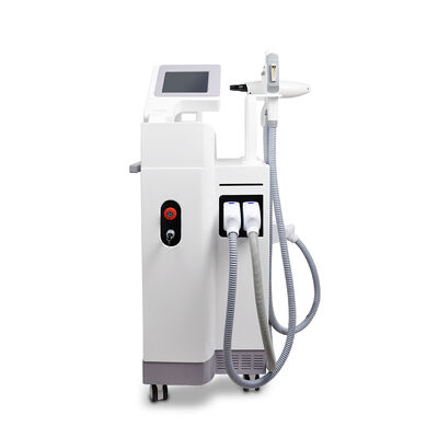 Máy làm đẹp laser đa chức năng ba trong một thẳng đứng Ba tay cầm Xóa lông laser Không đau Xóa lông an toàn Xóa hình xăm bằng laser Máy RF