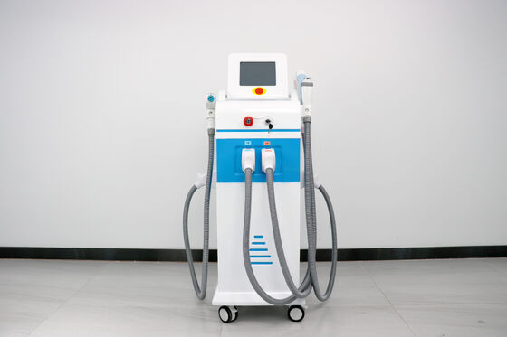 Máy làm đẹp Laser Đa chức năng 4 trong 1 Ánh sáng từ quang 4 tay cầm dọc Triệt lông Laser Không đau An toàn Triệt lông Laser Xóa hình xăm Máy RF