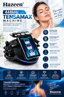 Hazeen 448kHz Nuevo Dispositivo De Belleza Lifting Con Calentamiento Profundo, 3 Asas Y 8 Cabezales De Masaje (Thiết bị mới nâng da với nhiệt độ sâu, 3 Asas và 8 Cabezales De Masaje).